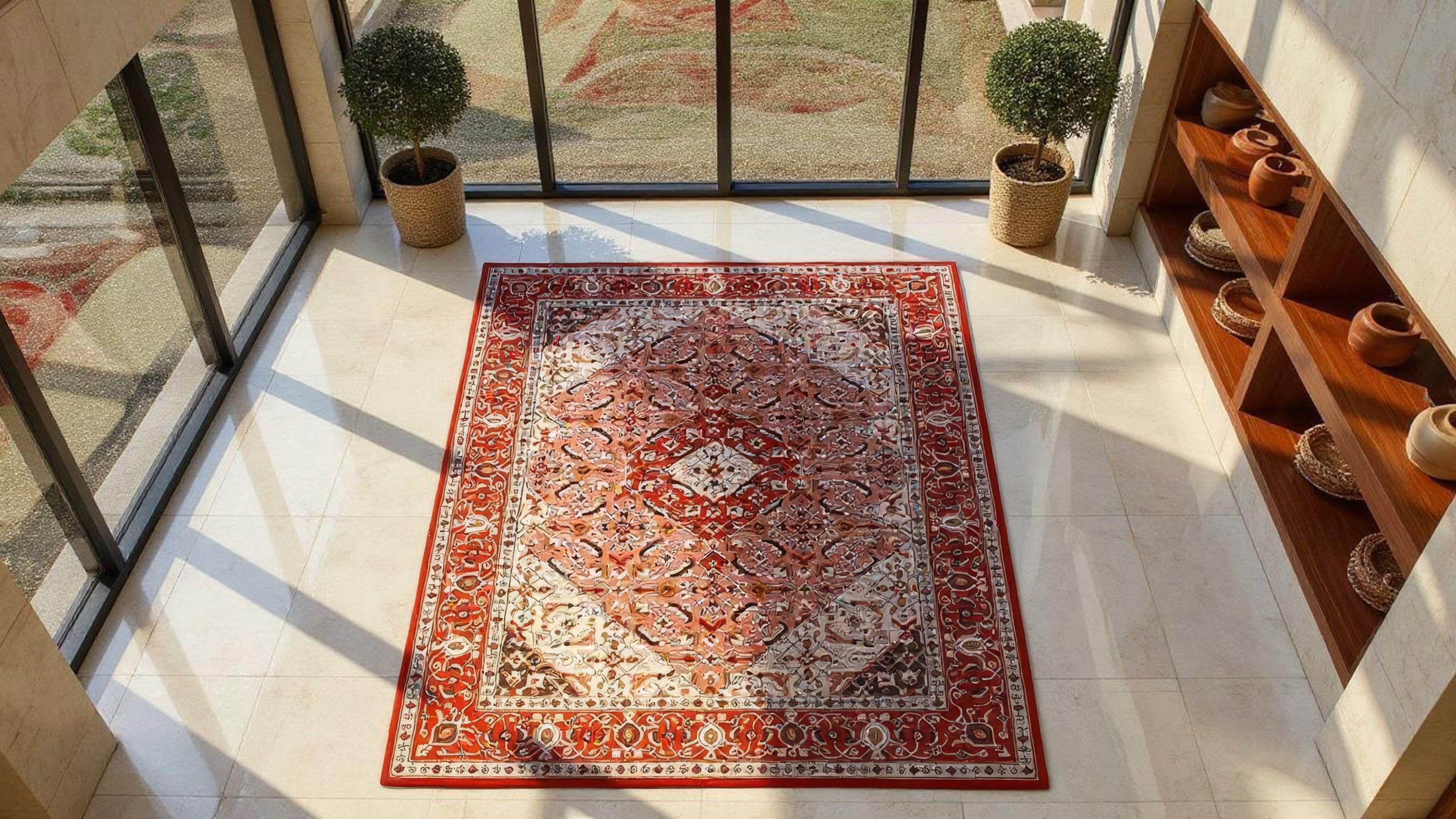 Rasā / Persian Geometrical Hand-Tufted New Zealand Wool Rug