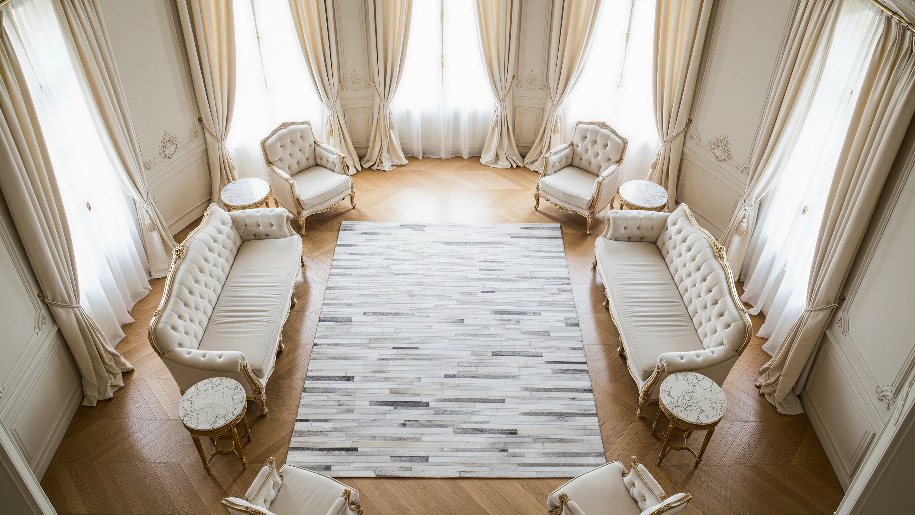 Silsila / Modern Handmade Flat Weave Leather Rug