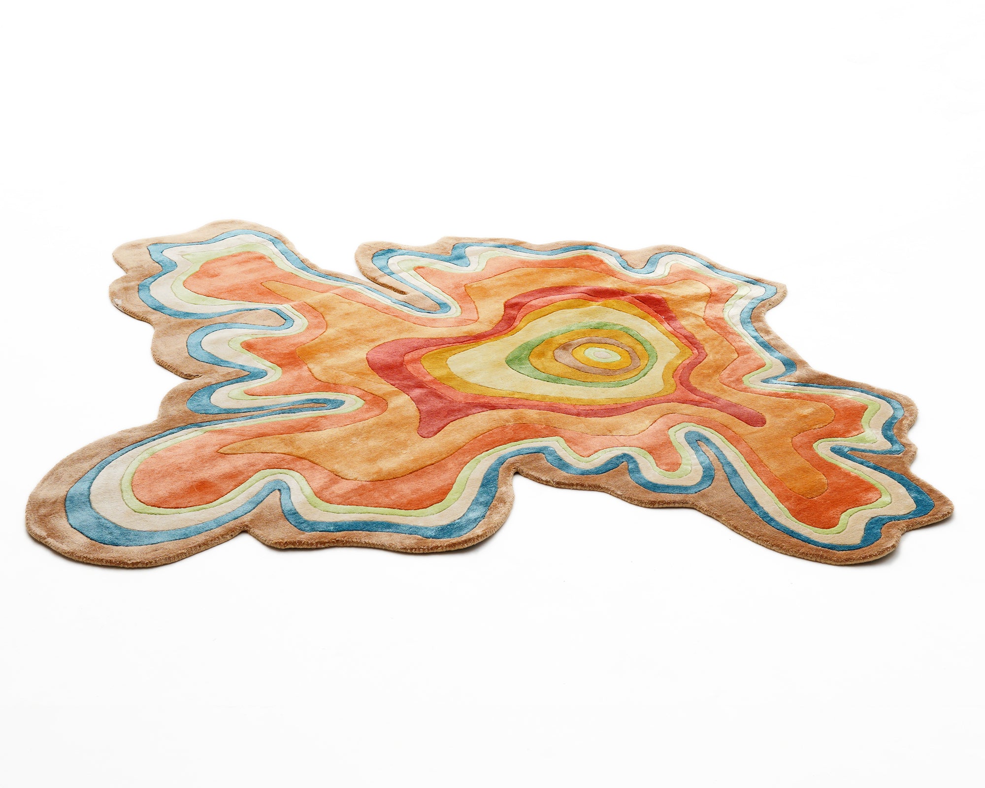 Orange Sculpted Hand Tufted Rug - Front Shot