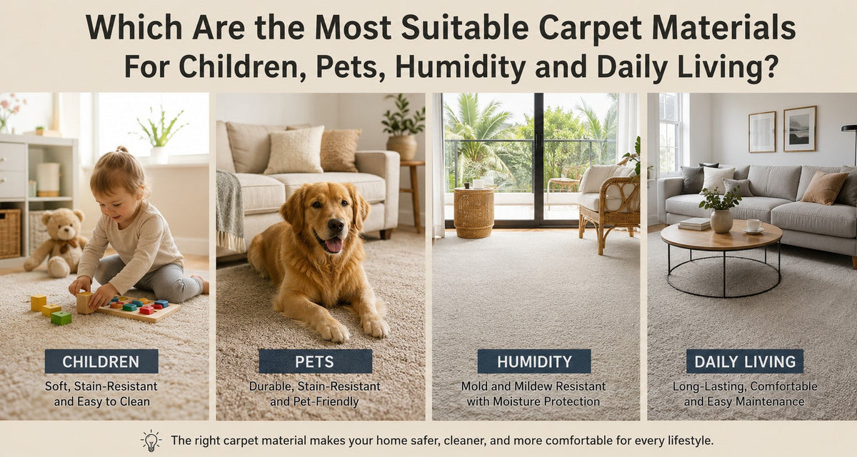 Rug Material Guide: Best Carpet Fibers for Pets, Kids, Humidity & Everyday Living