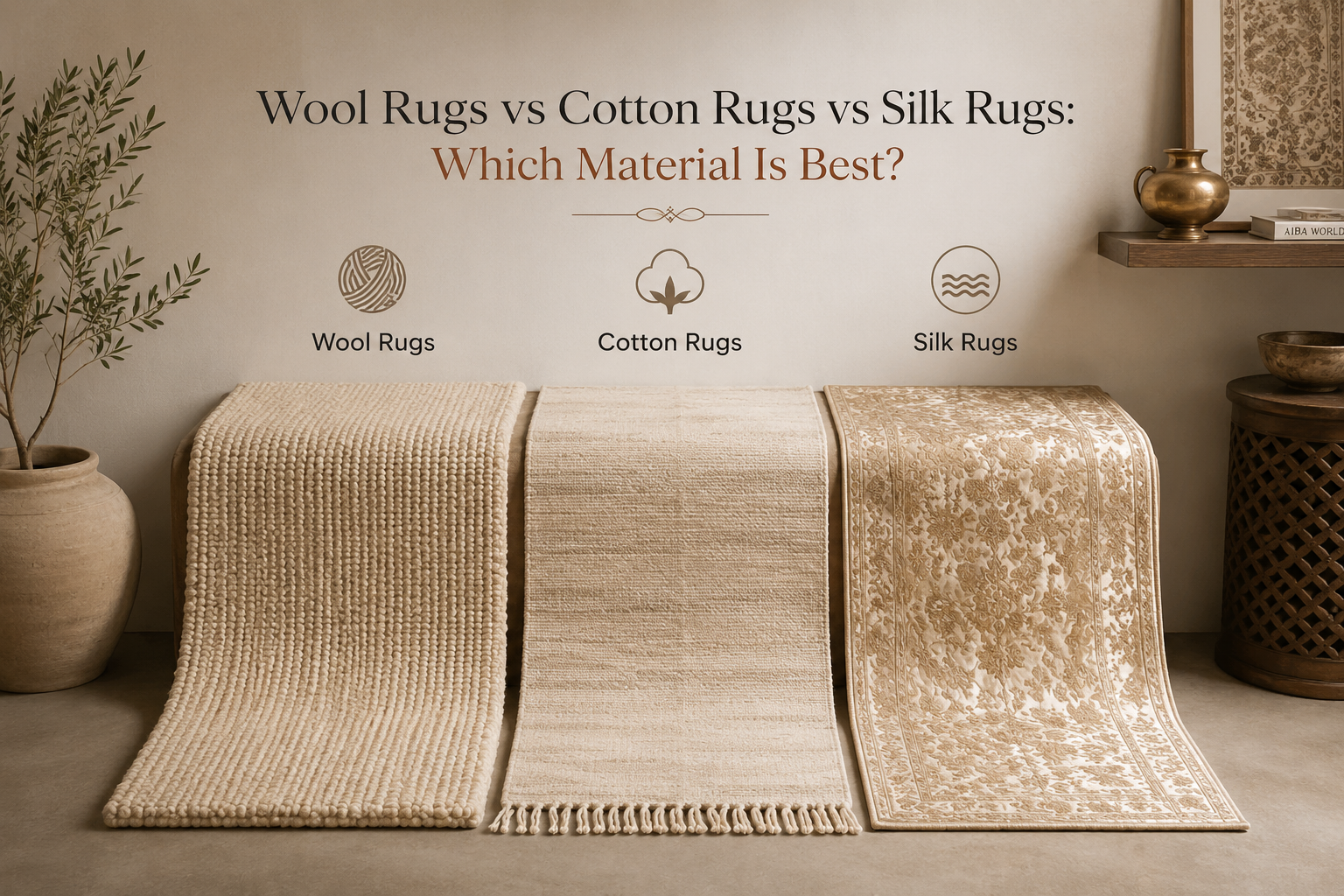 Wool Rugs vs Cotton Rugs vs Silk Rugs: Which Material Is Best?