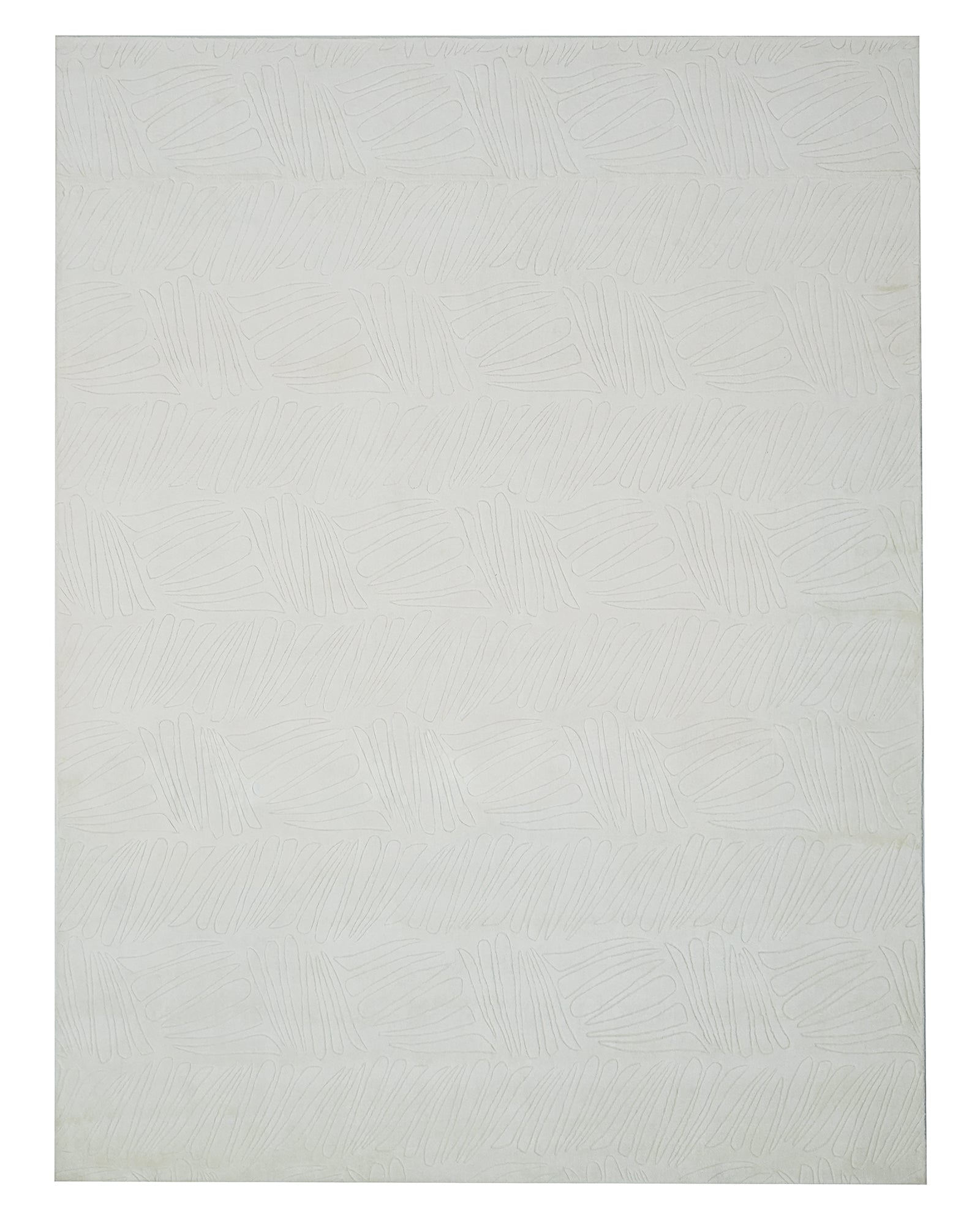 Pure White Tonal Brush-Stroke Hand-Tufted 100% Tencel Rug
