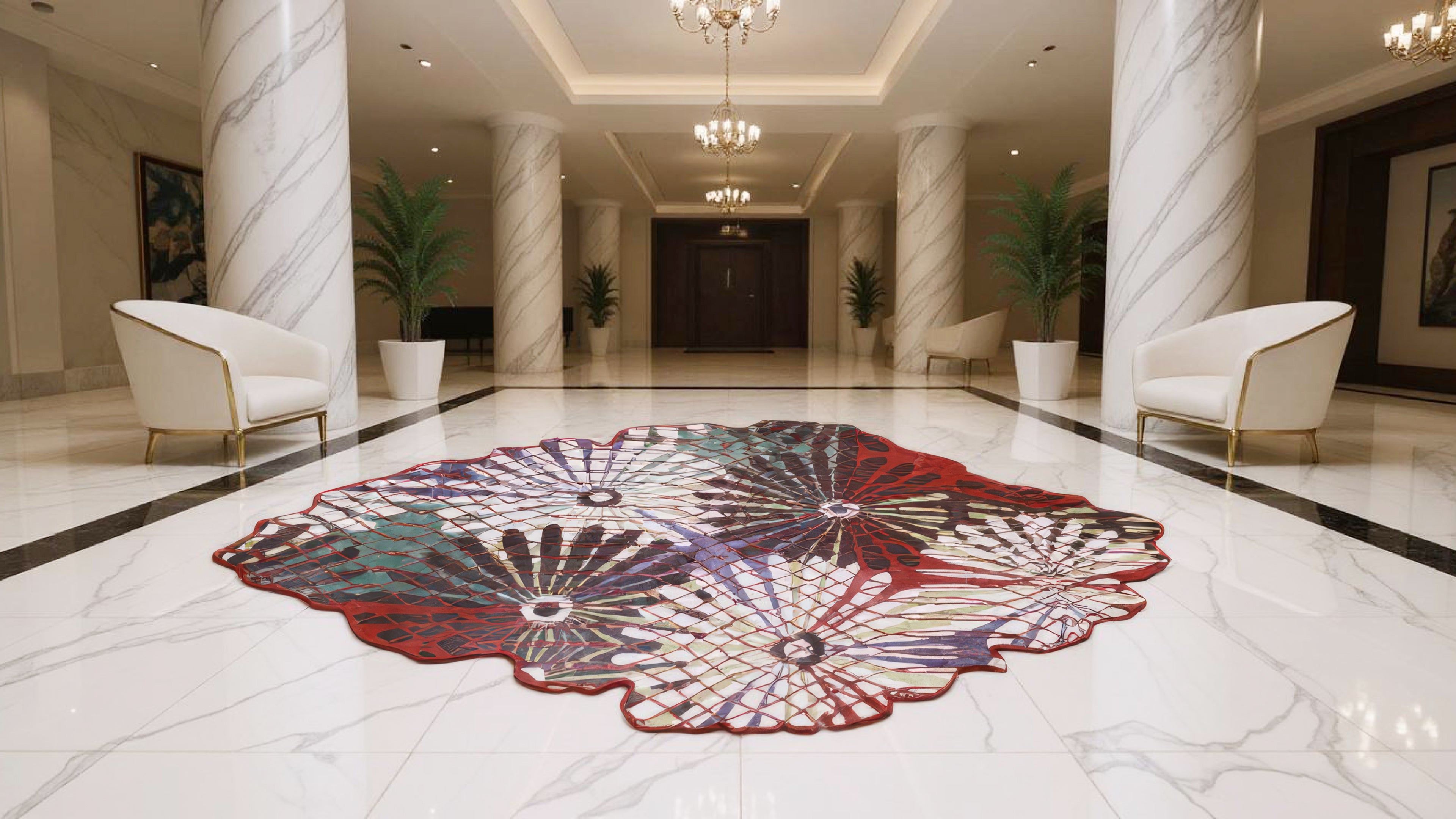 Gulraaz / Floral Pattern Hand-Tufted Bamboo Silk Rug