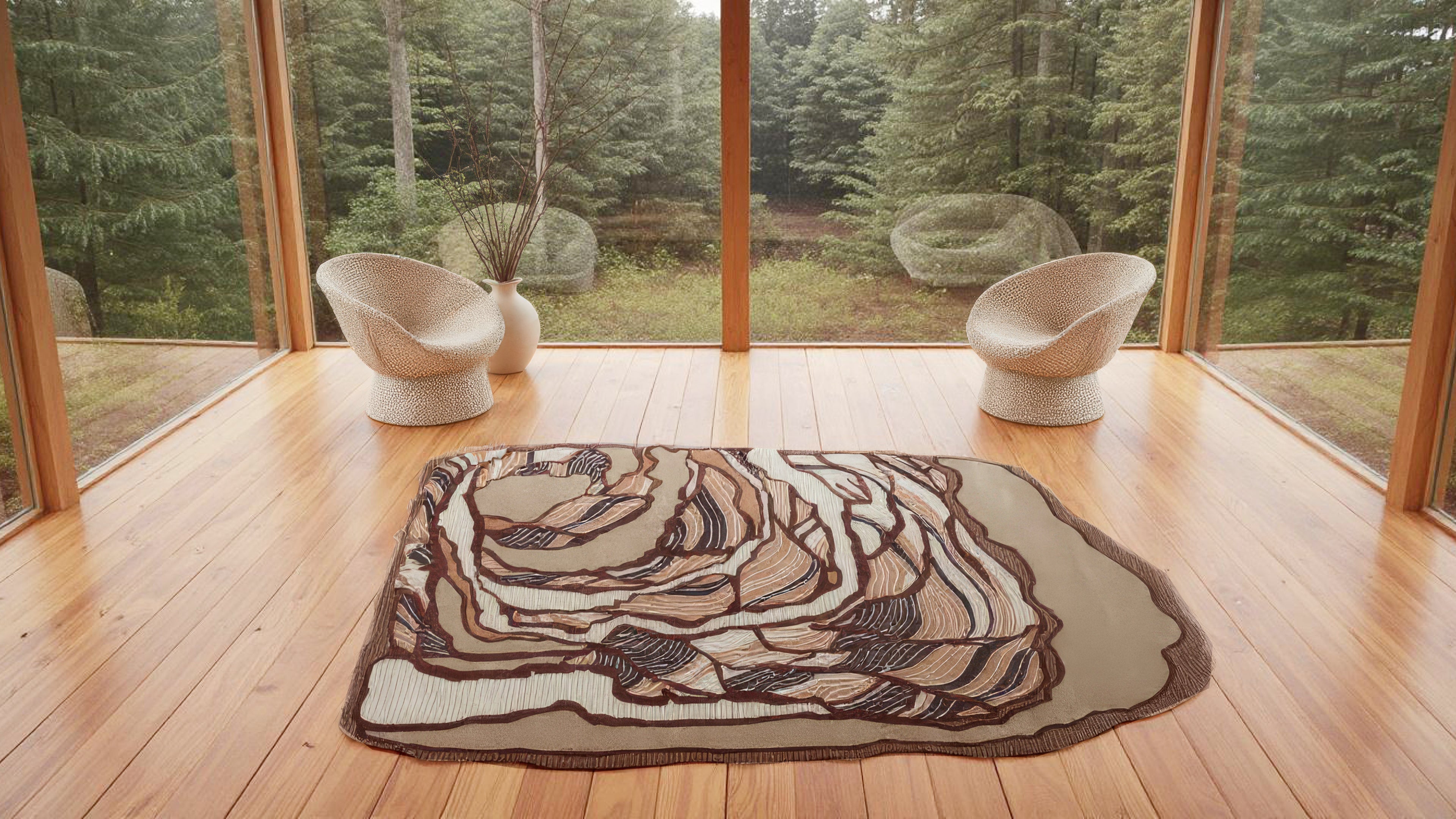 Gehraai / Earthy Tone Hand-Tufted New Zealand Wool Rug