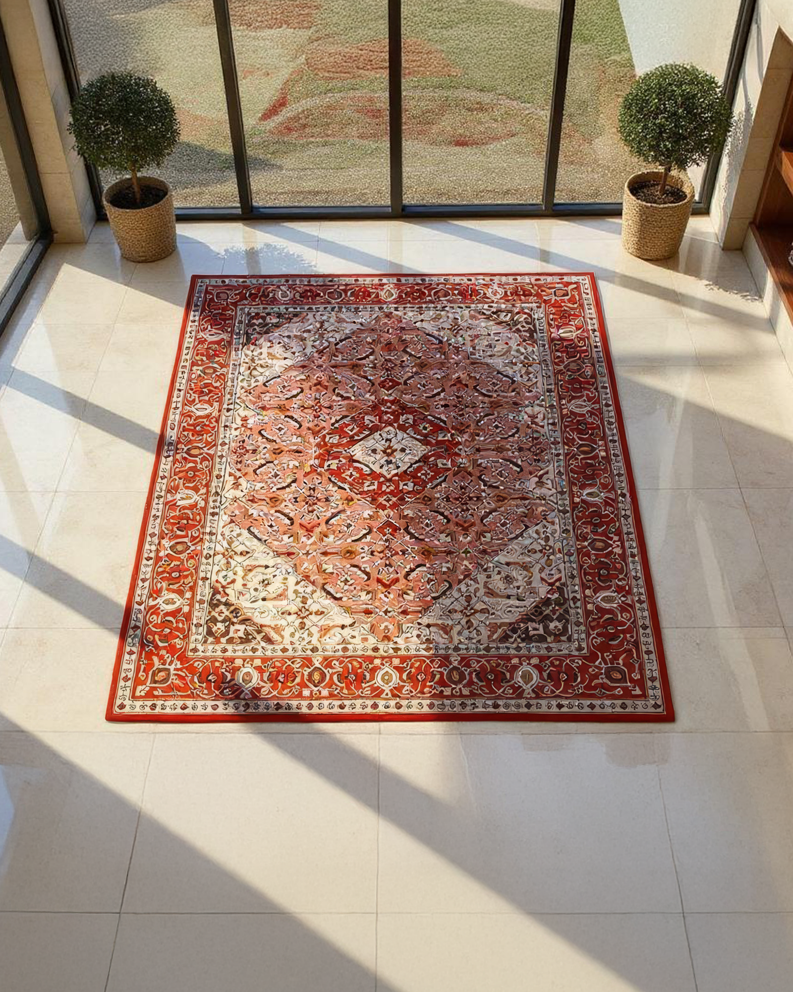 Rasā / Persian Geometrical Hand-Tufted New Zealand Wool Rug