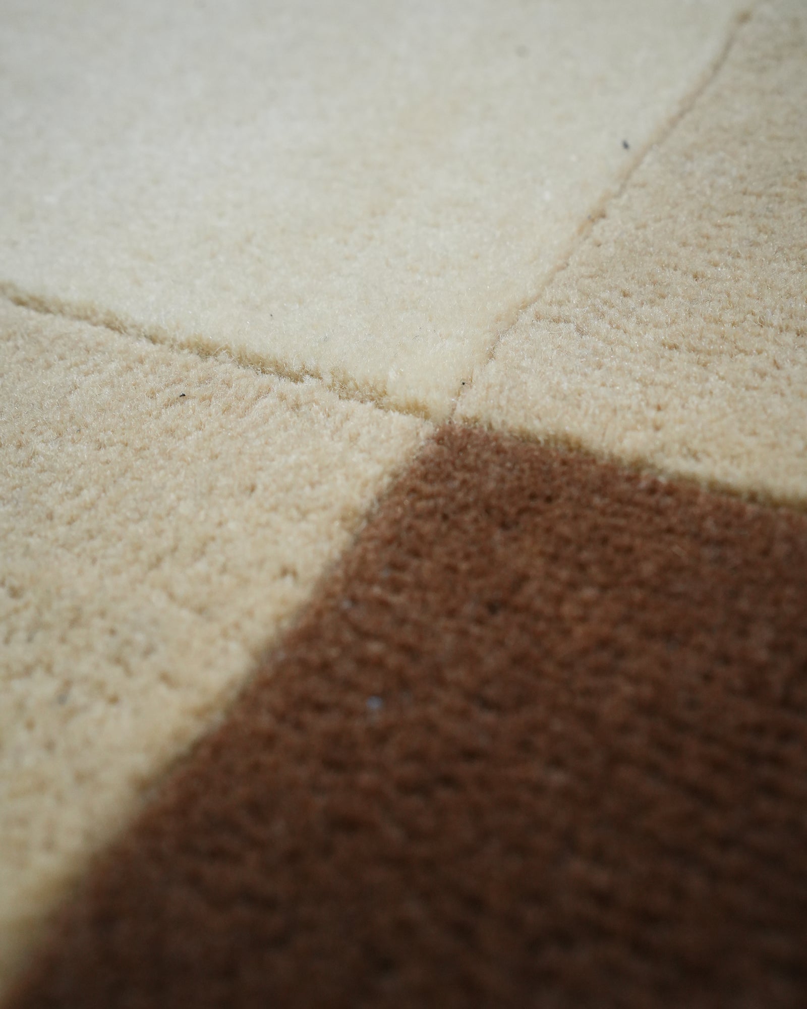 Aakaar / Brown Beige Checks Hand-Tufted New Zealand Wool Rug