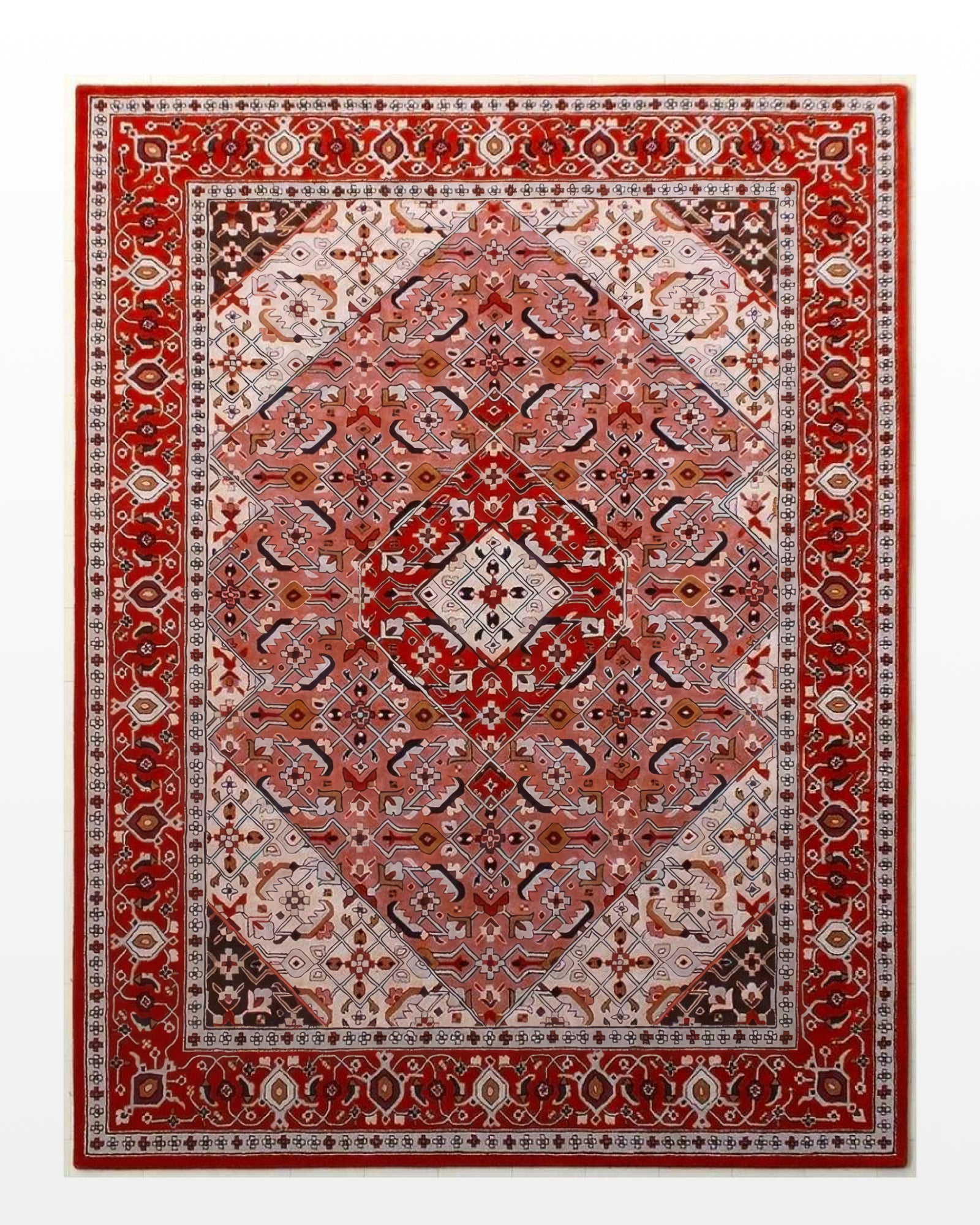 Rasā / Persian Geometrical Hand-Tufted New Zealand Wool Rug