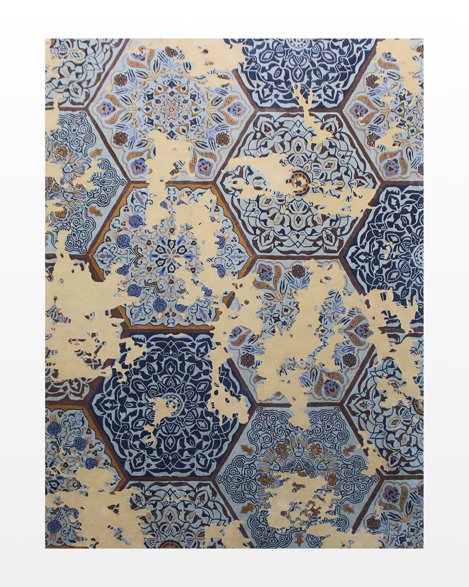 Meher / Traditional Mosaic Hand-Tufted Silk & Wool Blend Rug