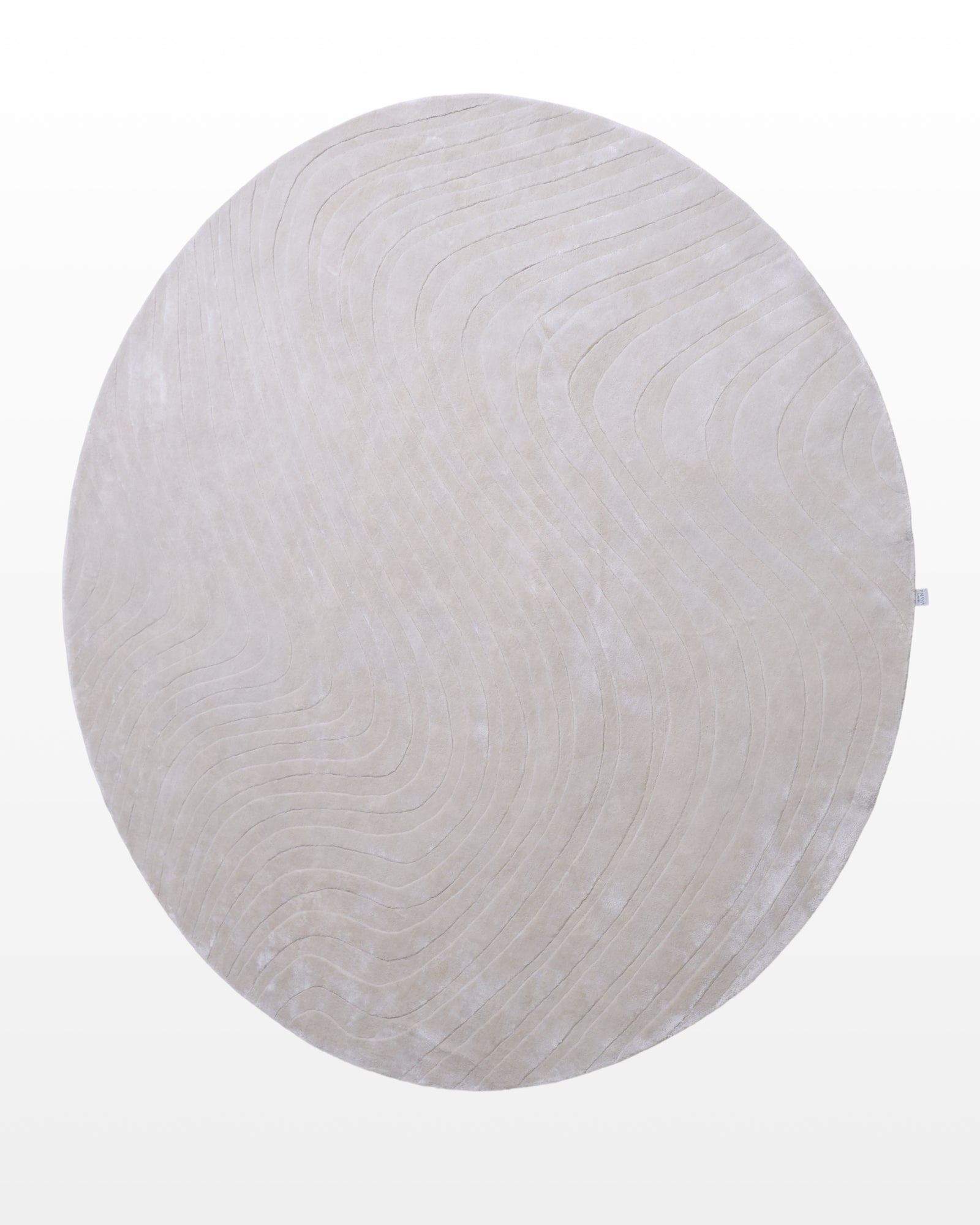 Tarang / Oval Cream Hand-Tufted Bamboo Silk Rug