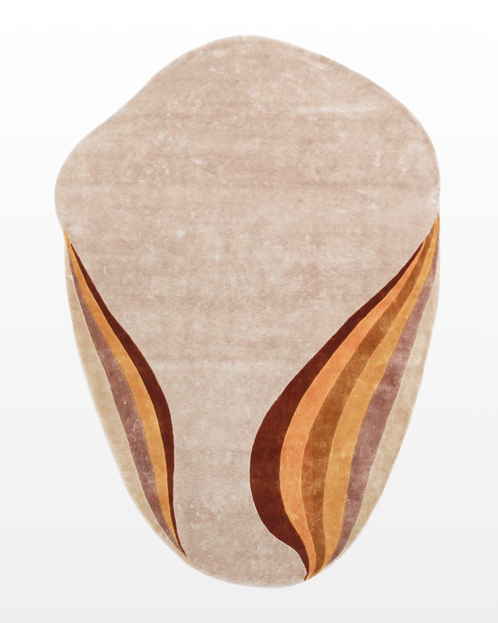 Nayab / Camel Tone Waves Hand-Tufted Bamboo Silk Rug