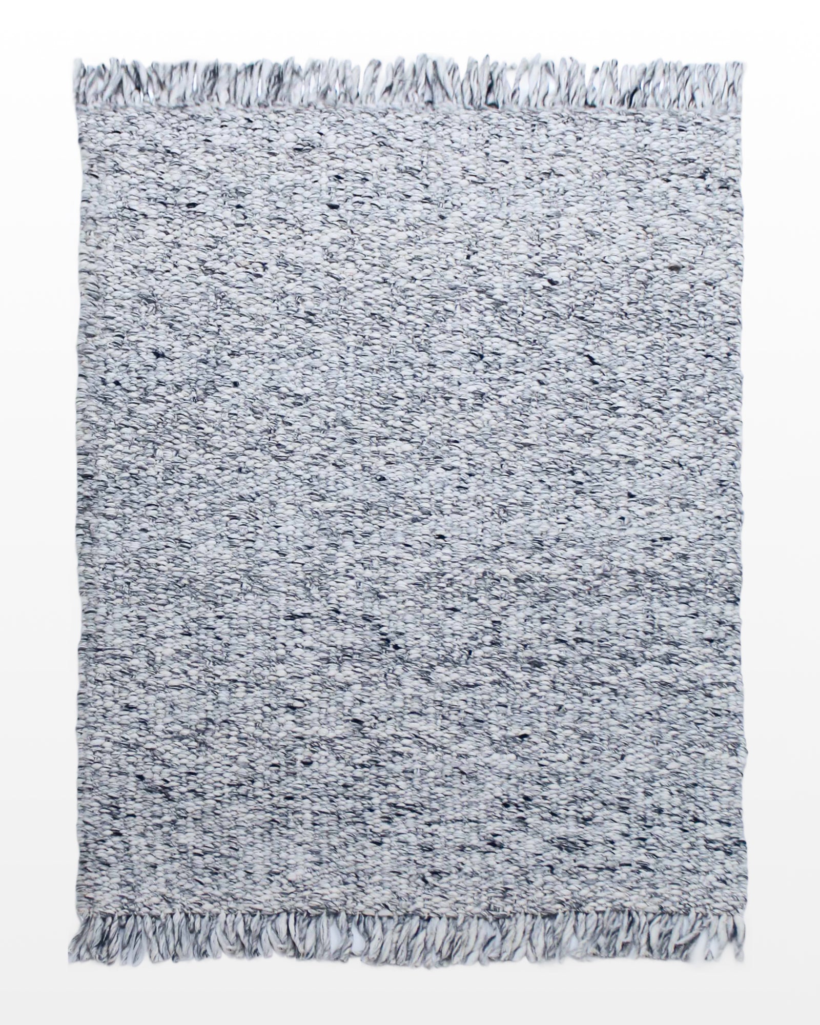 Bunai / Textured Light Grey Handmade Flat Weave New Zealand Wool Rug
