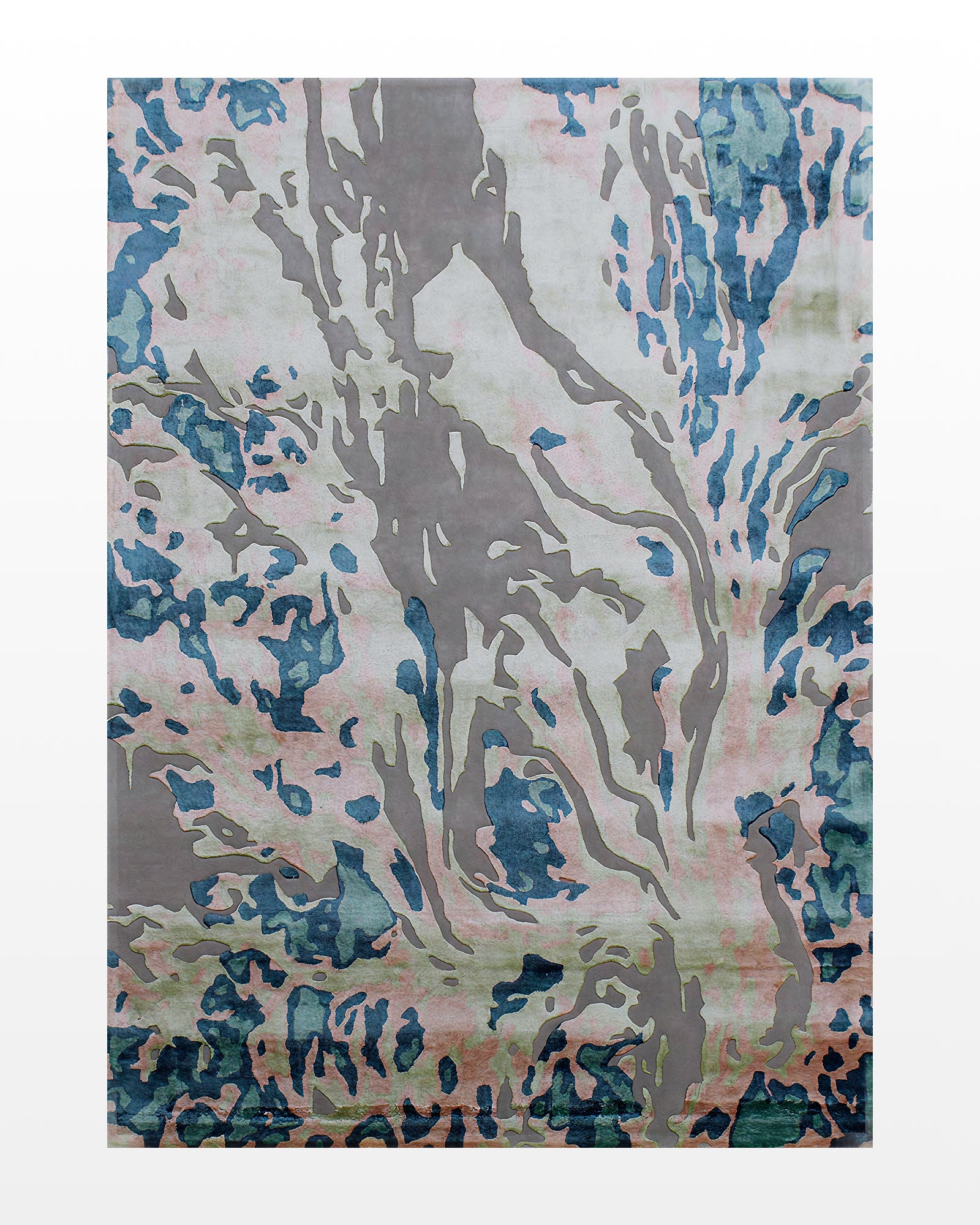 Leher / Ocean Mist Hand-Tufted Silk & Wool Blend Rug