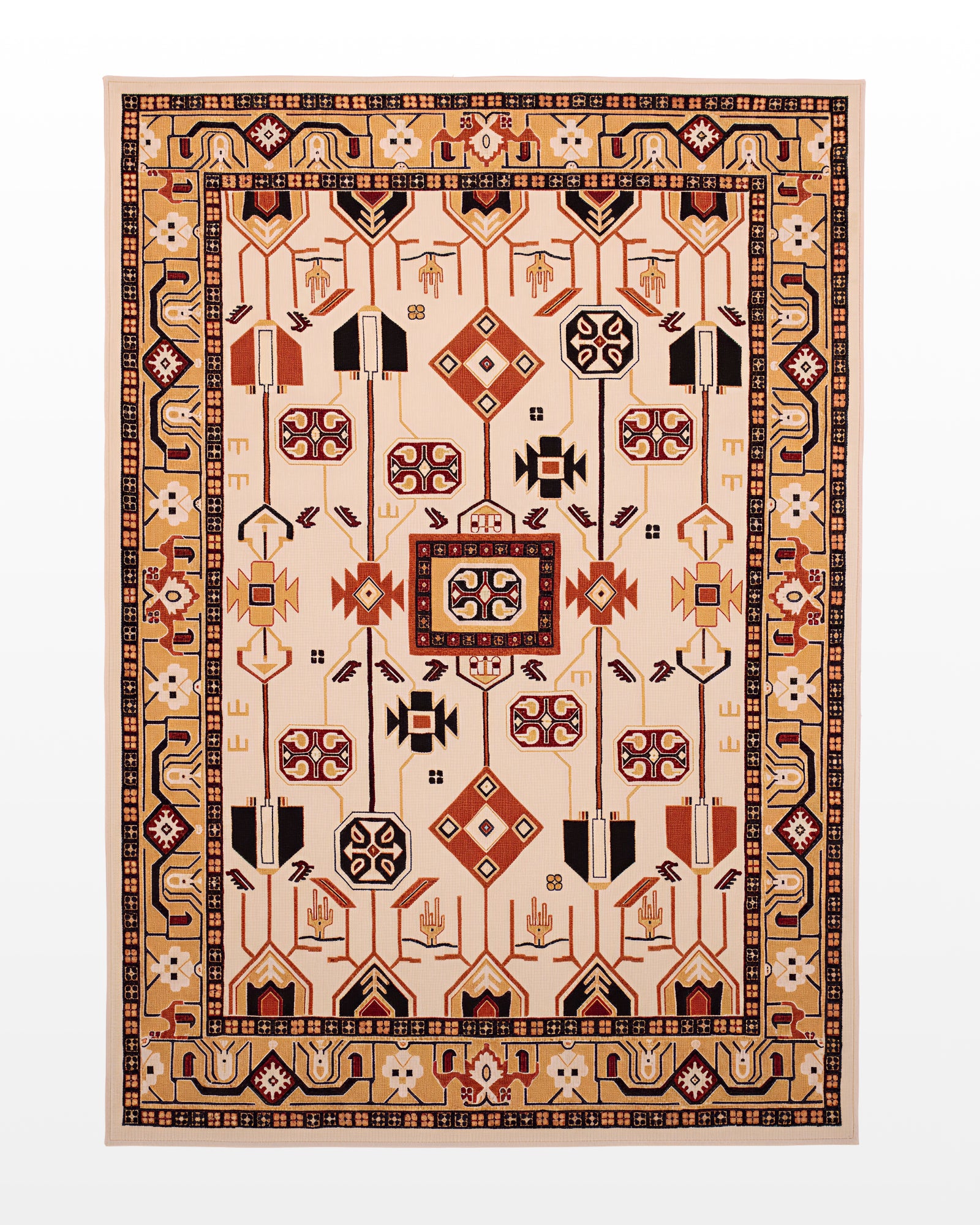 Naqsh / Tribal Motif Hand-Tufted New Zealand Wool Rug