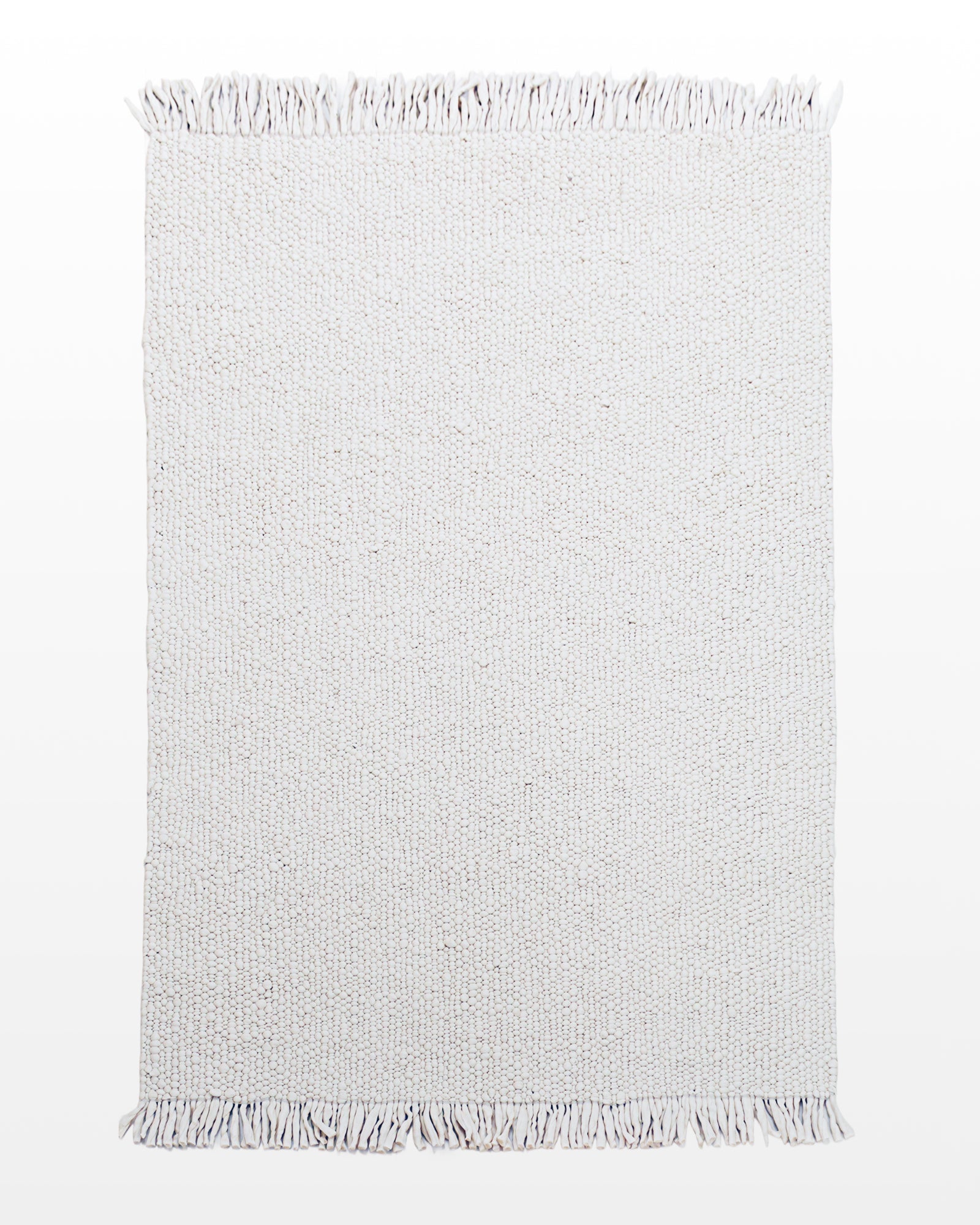 Subah / Solid Cream Handmade Flat Weave New Zealand Wool Rug