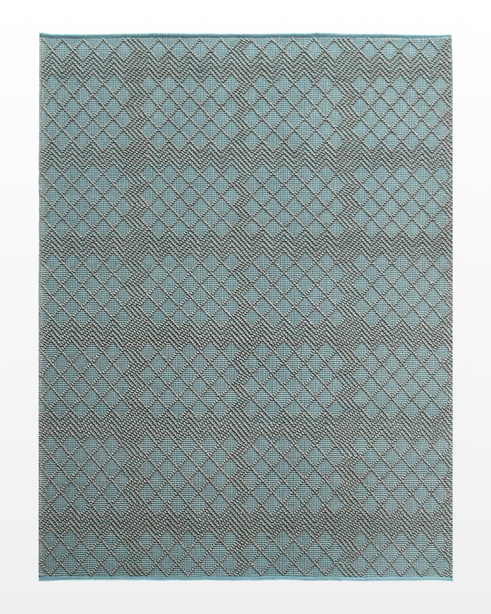 Daar/ Aqua Blue Pattern Handmade Flat Weave New Zealand Wool Rug