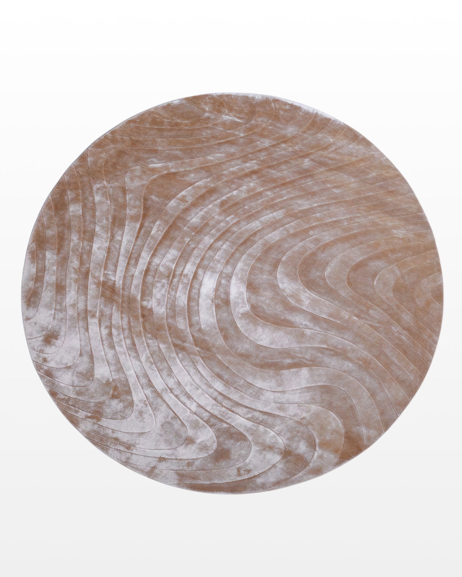 Mauj / Round Beige Hand-Tufted Bamboo Silk Rug