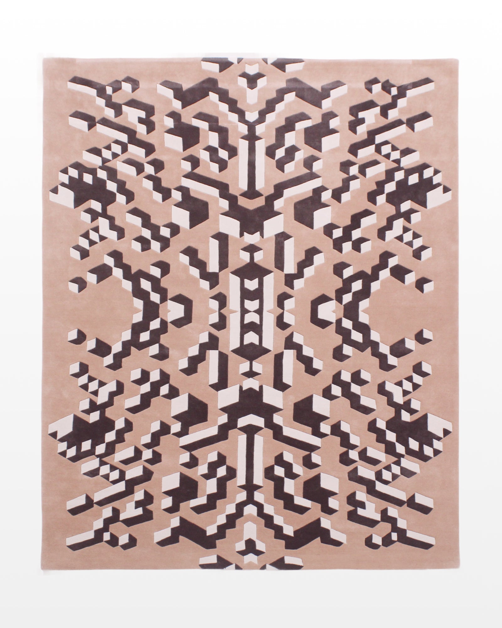 Ayaan / Brown Geometric Hand-Tufted New Zealand Wool Rug