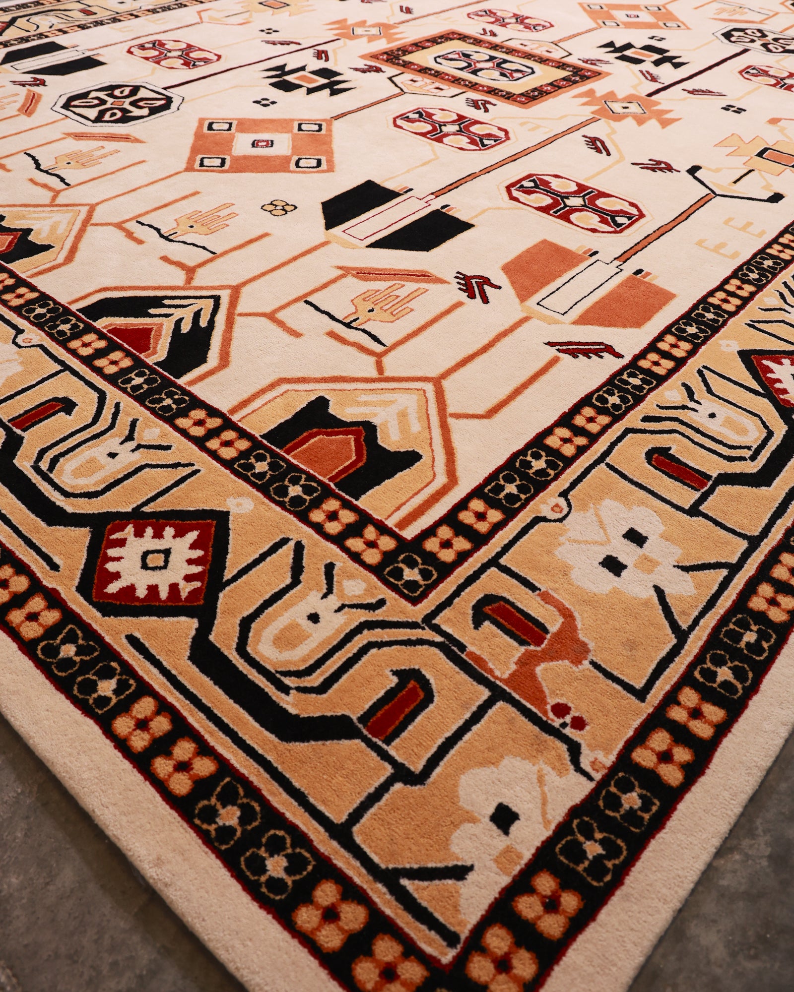 Naqsh / Tribal Motif Hand-Tufted New Zealand Wool Rug